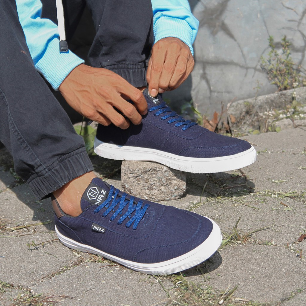 ENJI NAVY |ManNeedMe x NAZ| Sepatu Sneakers Pria Casual Shoes ORIGINAL