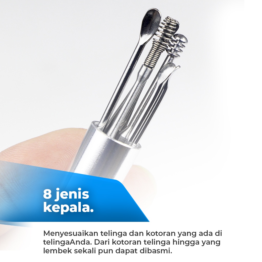 Korek Kuping Stainless Pembersih Telinga Earwax Cottonbud Modern