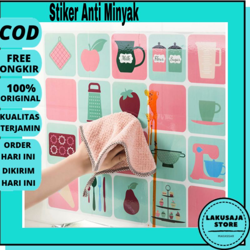 STIKER WALLPAPER DINDING DAPUR ANTI MINYAK MOTIF MURAH TERBARU MAKASSAR