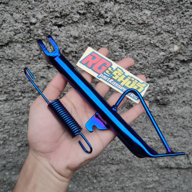 standar/jagang samping/satu model pendek ceper blue biru m-slaz ninja rr satria fu heng thailand