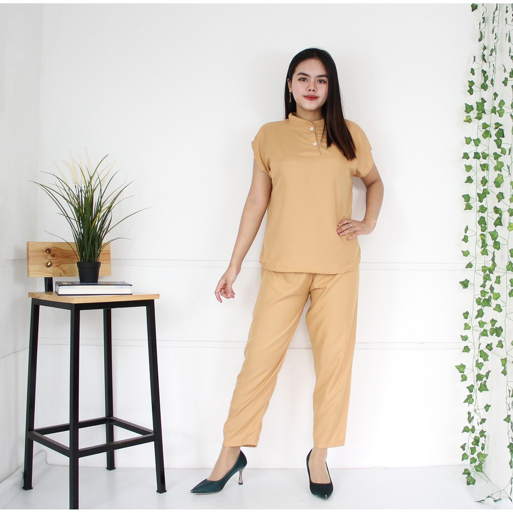 IZANY Piyama ONE SET AEON / Setelan Aeon Lengan Pendek Allsize Plain Polos-COKSU PLAIN