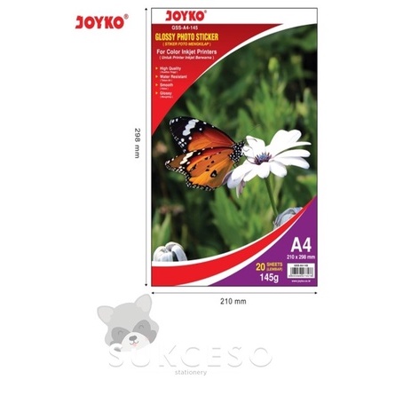 

Joyko Glossy Photo Sticker GSS-A4-145 20 Sheets/ Kertas Sticker Foto Murah