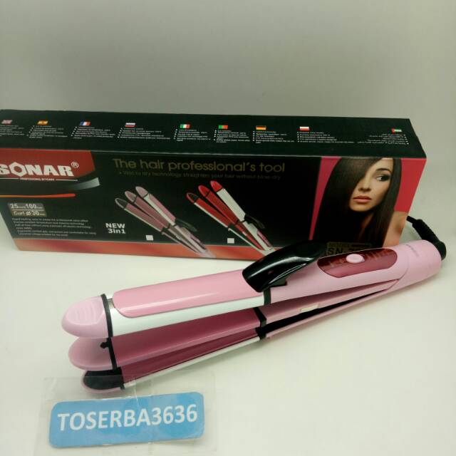 Catok Sonar SN-720 New 3 In 1 Curly Lurus Dan Gerigi Catok SN 720