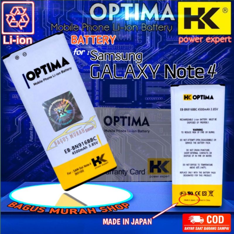 BATERAI BATRE BATTERY SAMSUNG GALAXY NOTE 4 N910 BATRAI HANDPHONE NOTE4 DOUBLE POWER HK OPTIMA AWET