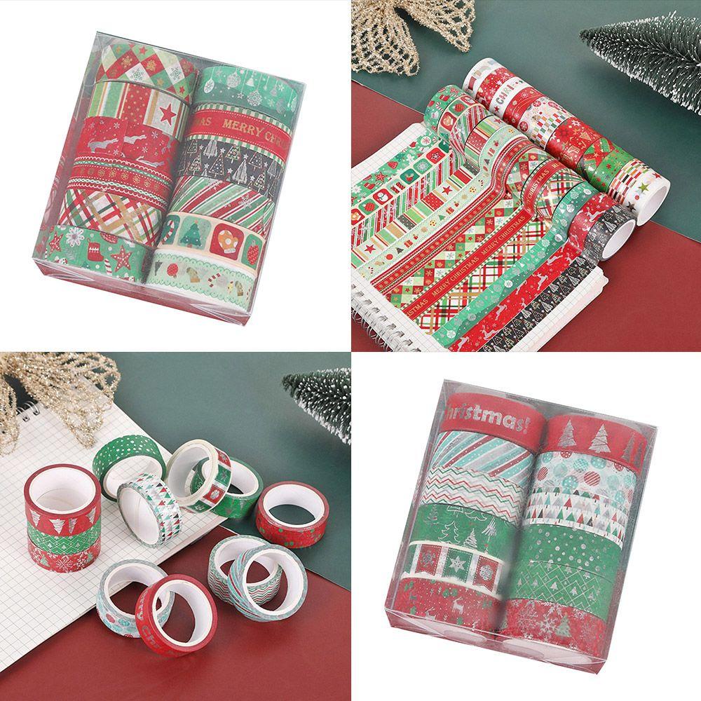 R-flower 12pcs/set Washi Tape Sastra Merry Christmas Scrapbooking Gadis Hati Little Fresh INS DIY Bahan