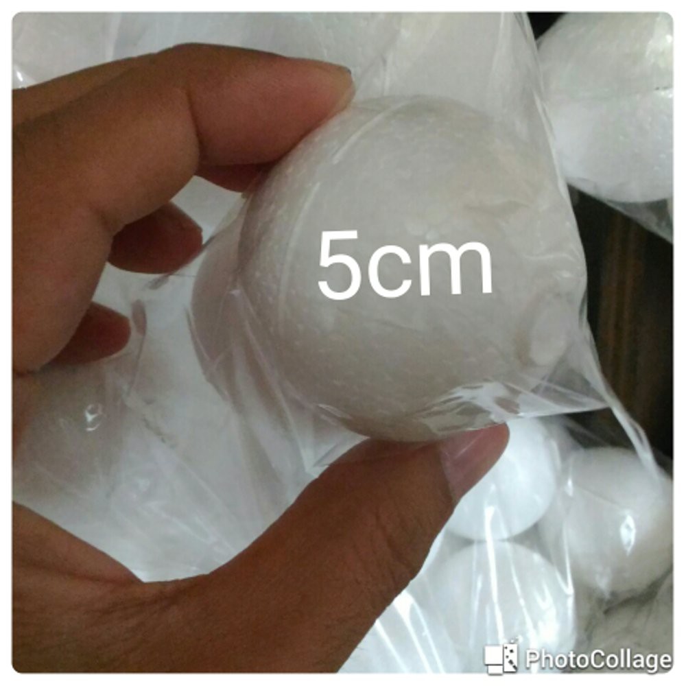 bola gabus putih bulat 5 cm dekorasi  Diskon
