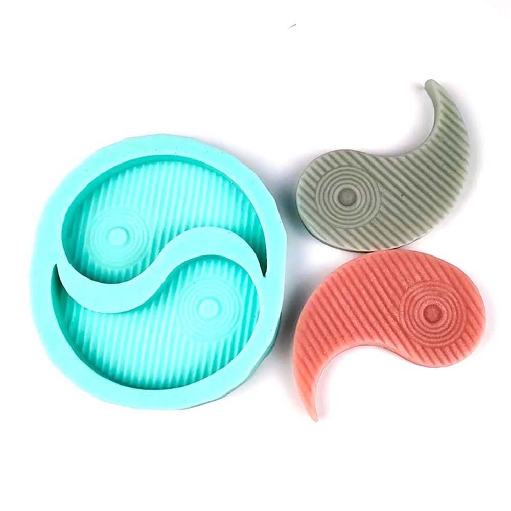 Lanfy Coaster Cetakan Kreatif DIY Craft Fleksibel Semen Retro Handmade Resin Casting Kit