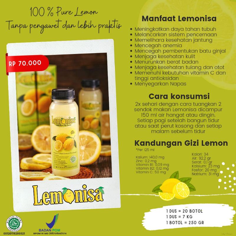 

LEMONISA / lemon asli / sari buah lemon/ lemon/ vit C