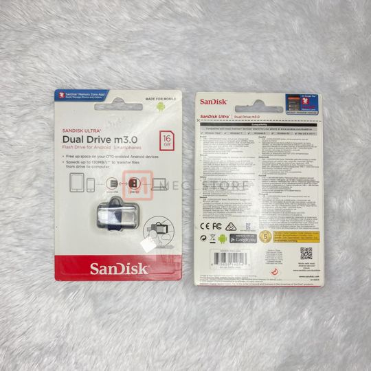 Flashdisk Micro Dual Drive SDDD3 M3.0 16GB Sandisk Original Resmi