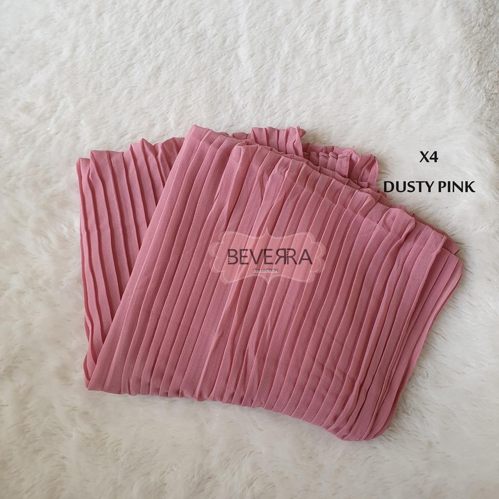 HIJAB PASHMINA PASMINA PHASMINA PLISKET PLEATED SHAWL HEAVY CHIFFON CRINKLE CRINCLE PRISKET - A30-X4 - DUSTY PINK