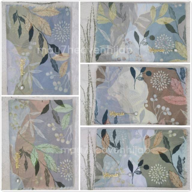 HIJAB SEGIEMPAT VINEY JAPAN ORI MOTIF BUNGA