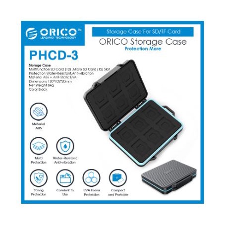 Storage hardcase orico 2.5&quot; Tf micro sd card anti shock dust water proof phcd-3 phcd3 - Pouch Hard case protector box