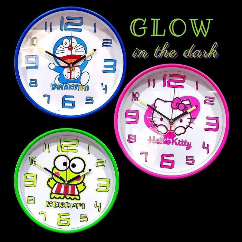 Jam Dinding Ogana Karakter GLOW IN THE DARK /&/ Jam Dinding 900-T Polos