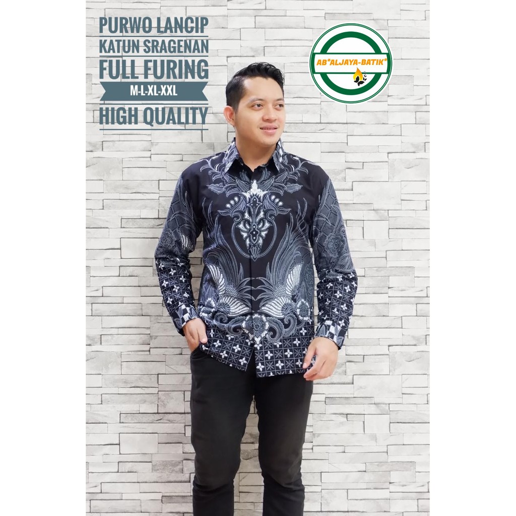 Atasan Kemeja Batik Pria Premium PURWO LANCIP batik aljaya