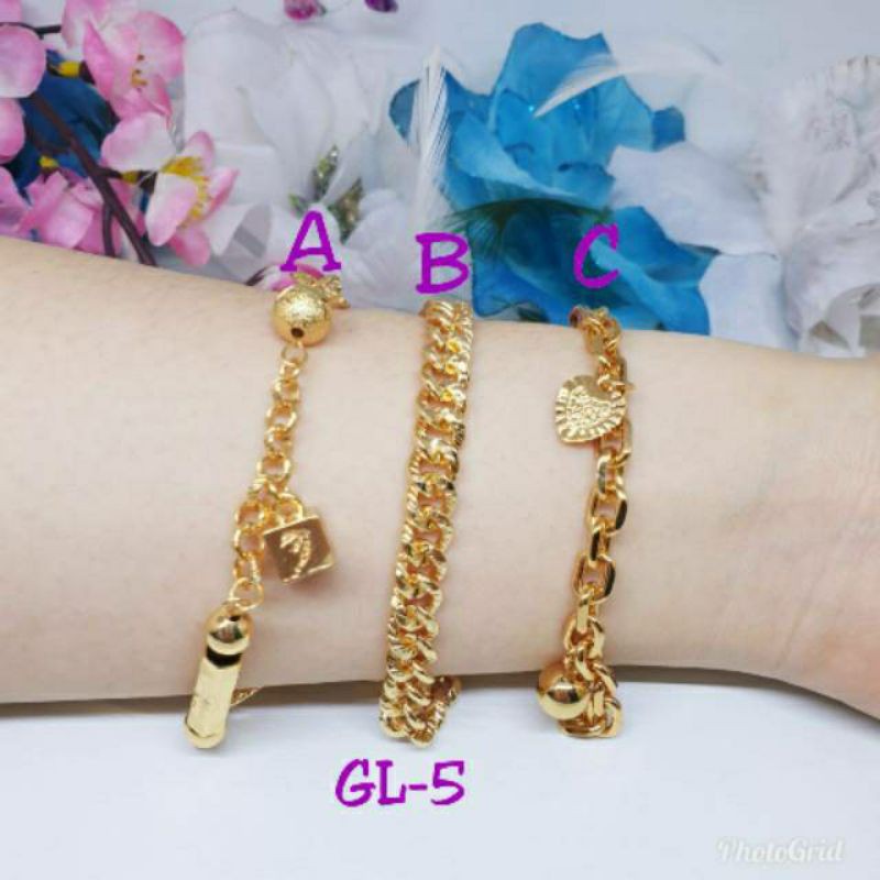 Gelang import rantai nori GRA-02 lapis mas