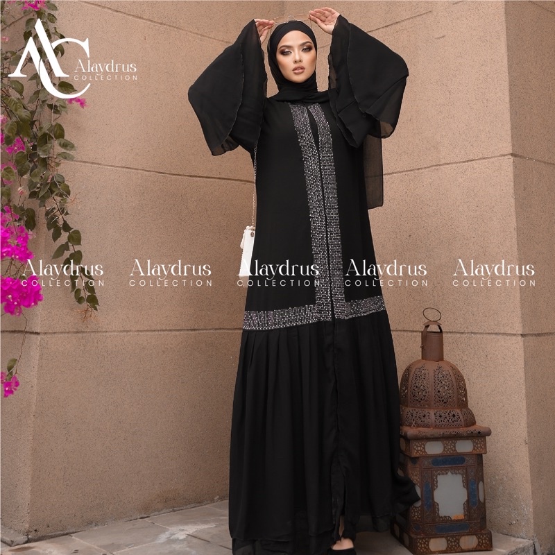 New Abaya Gamis Maxi Dress Arab Saudi Bordir Zephy Turki Umroh Dubai Turkey India Wanita Hitamjo 486