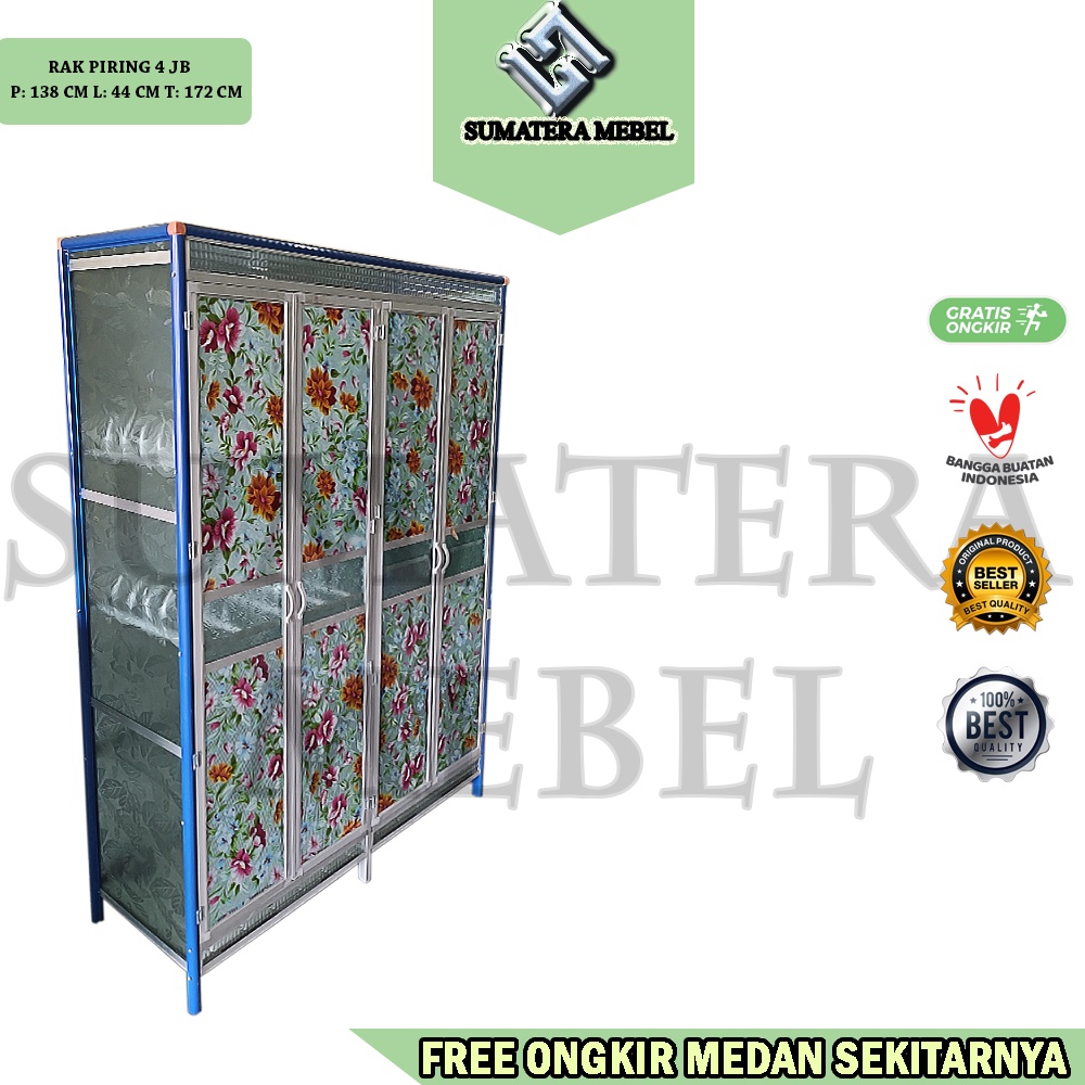 RAK PIRING ALUMINIUM 4 PINTU JUMBO