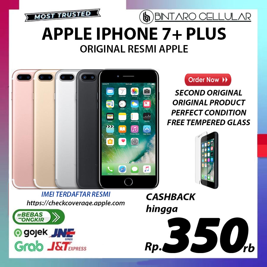 iPhone 7 Plus 7+ 32GB 32 128GB 128 256GB 256 Resmi Rosegold / Rose Gold / Black / Silver