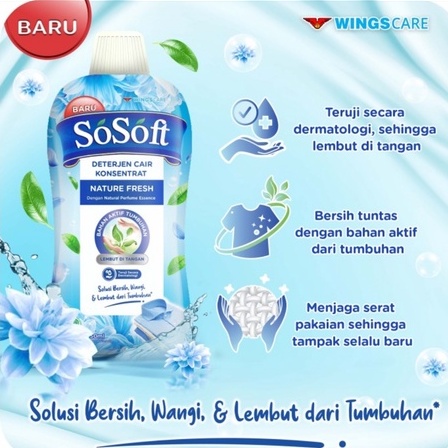 SoSoft Deterjen Cair Konsentrat Nature Fresh 750 ml - Botol