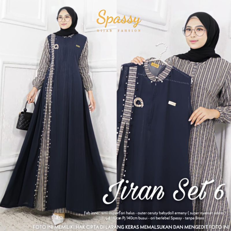 Anindya Spassy Jiran Set 6 Gamis Maxy Dress Original