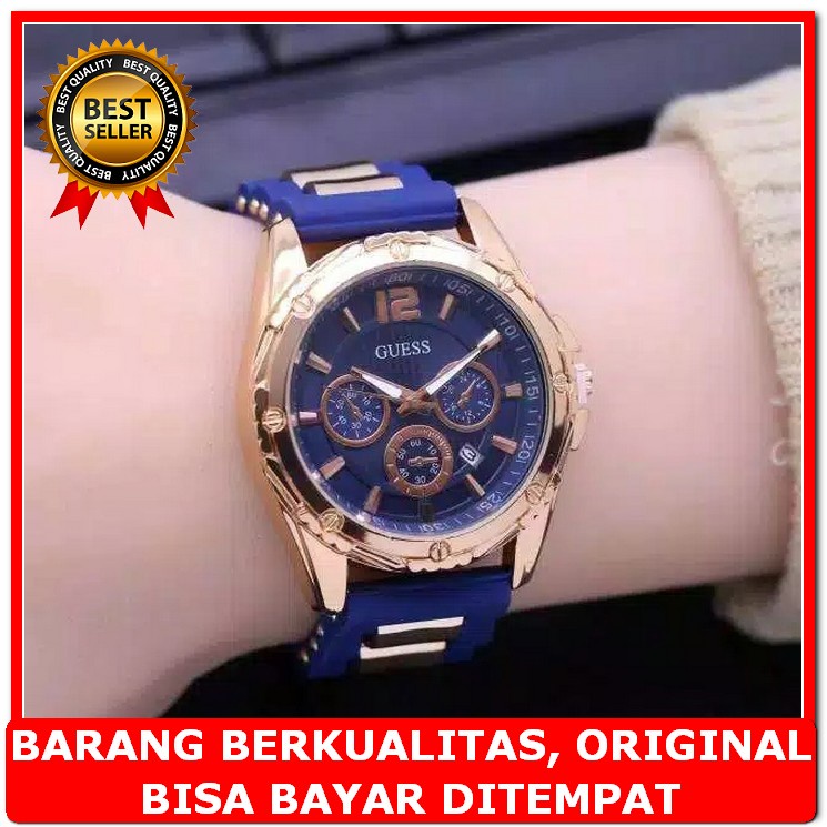 Jam Tangan Branded Artis Sw Import Wanita Original Skimei Jb4D An VD352  Guess Tali Karet Chrono O