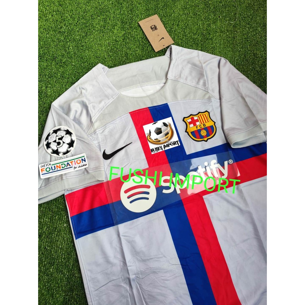 Jersey Baju Bola Barca 3rd Third Full Patch 2022 2023 Grade Ori