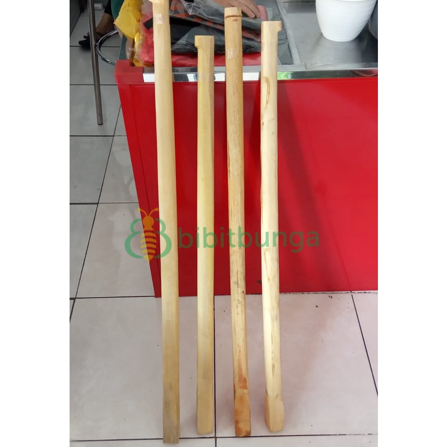 Kayu Gagang Cangkul Pacul Doran Ganco Jati Lurus Halus Panjang 100cm