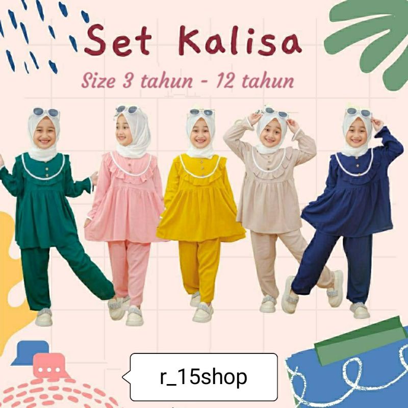 KALISA Setelan Tunik anak perempuan usia 3-12 tahun