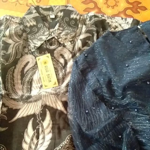 (termurah - Ori & Busui Ada Anak_6 Warna) Batik Couple Andhini Kebaya Couple Brukat Anjani - Bs073