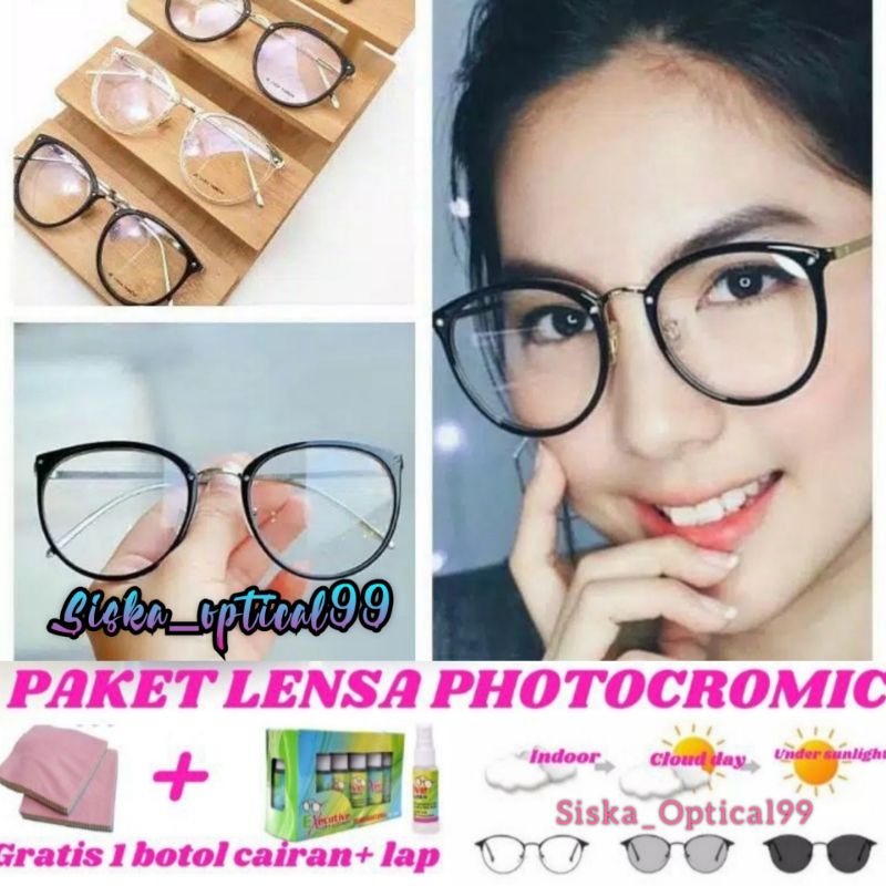 KACAMATA PHOTOCROMIC | Kacamata minus antiradiasi | Kacamata wanita 221