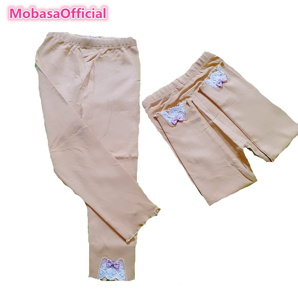 MOBAS OFFICIAL Legging anak perempuan import motif pita ronde bahan katun