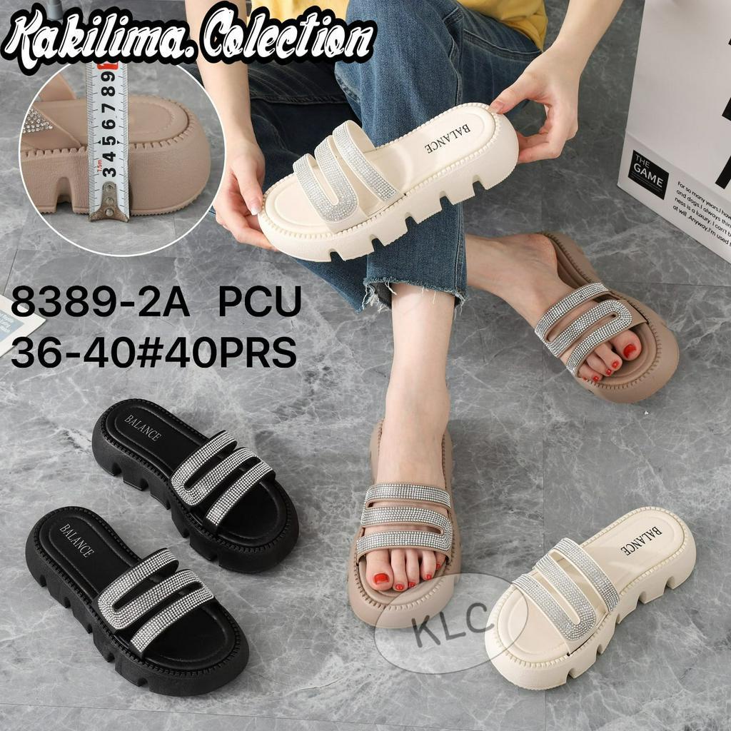 Sandal jelly gliter wanita sandal wedges perempuan Balance 8389-A1