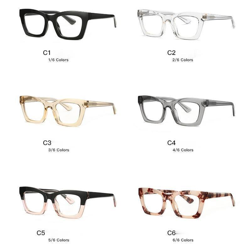 【YUZHU】COD Fashion Baru Warna Matching Cat Eye Glasses