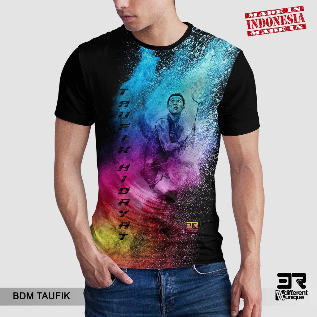 [ COD ] KAOS PRINTING GAMBAR BADMINTON TAUFIK HIDAYAT - BULUTANGKIS BULU TANGKIS BAJU DISTRO ORIGINA