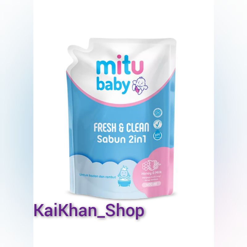 Mitu Baby Sabun Mandi 2 in 1 [ Refill 400ml ]