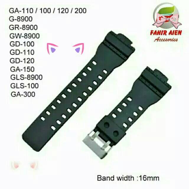 RUBBER STRAP TALI JAM CASIO G-SHOCK GA300 GLS100 GA 300 GLS 300