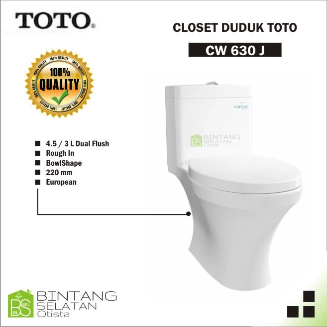 KLOSET TOTO CW 630 J CLOSET DUDUK TOTO CW630J