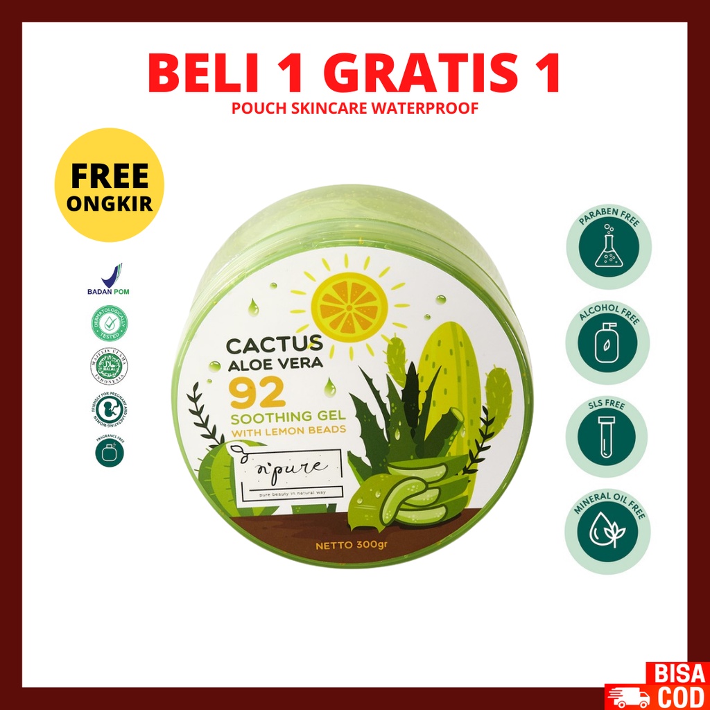 [ FREE GIFT ] NPURE Cactus Aloe Vera Soothing Gel 300 ml