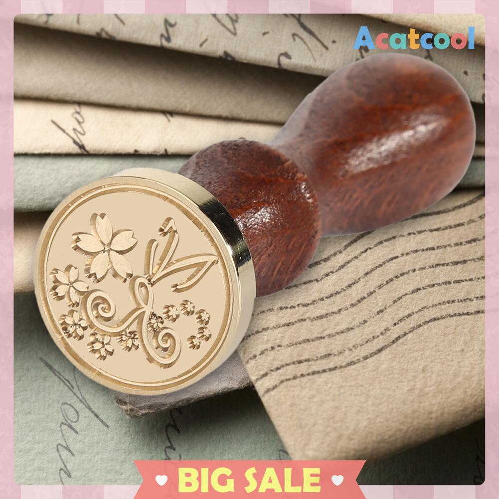 Stempel Segel Lilin DIY Gagang Kayu Gaya Retro Untuk Dekorasi Amplop Pernikahan