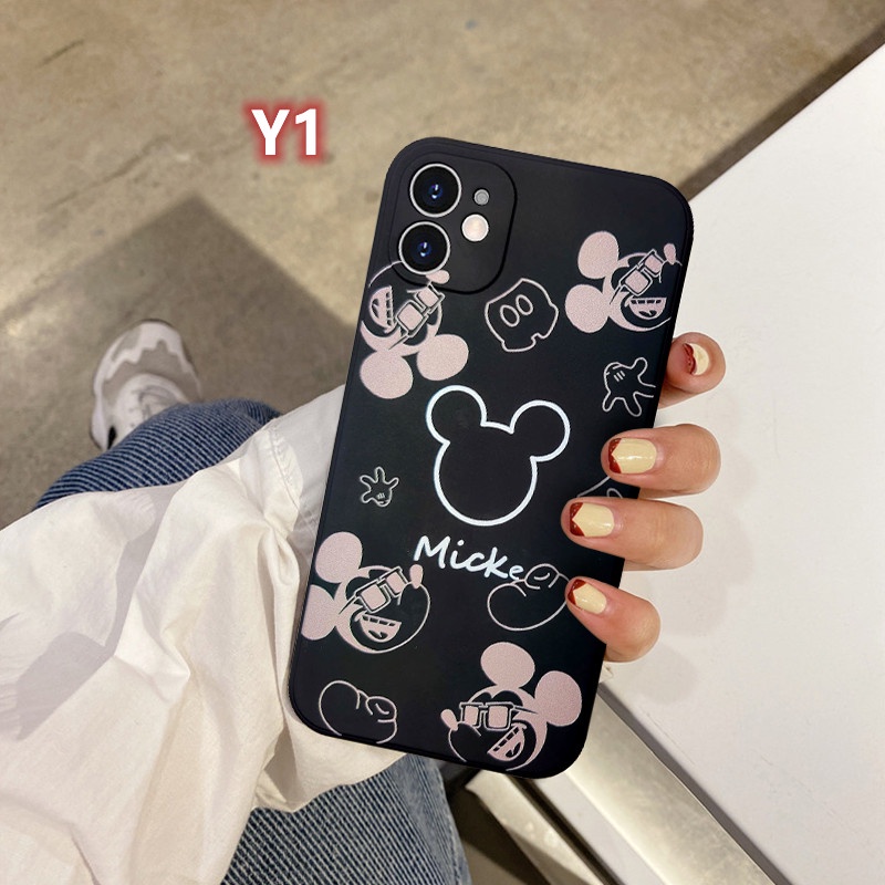 Casing Iphone 6 6s 7 8 Plus 13 11 Pro Max Xr X Xs Max Se 2020 iPhone 12 Pro Max 12 mini Gambar Kartun Mickey Minnie Warna Coklat Matte Ptu