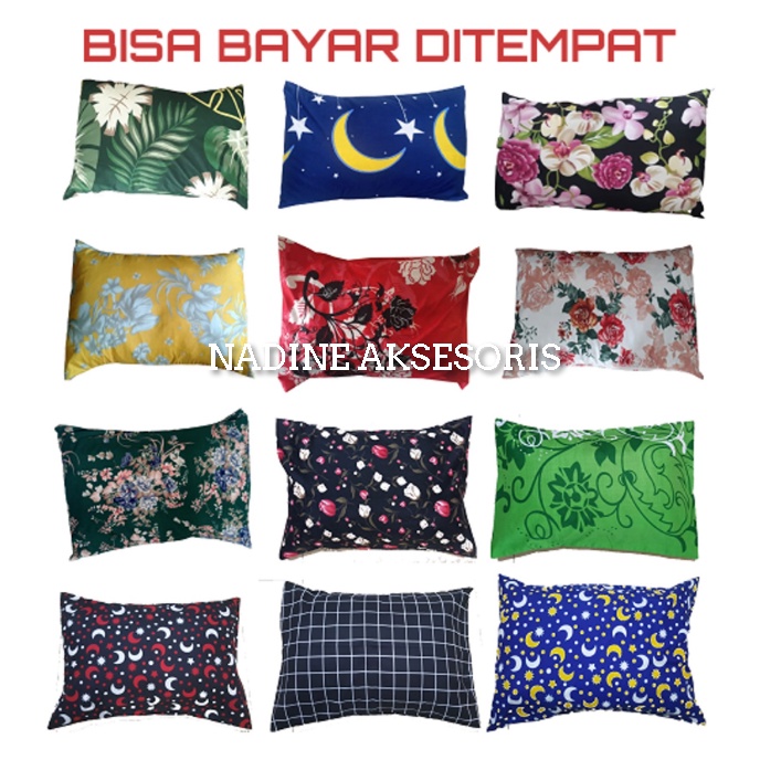Sarung Bantal Tidur Dewasa Motif Kotak Aesthetic Bunga