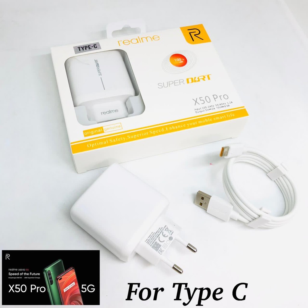 Travel Charger Super dart Vooc Realme X50 Pro Fast Charging Original for Micro USB &amp; type-c