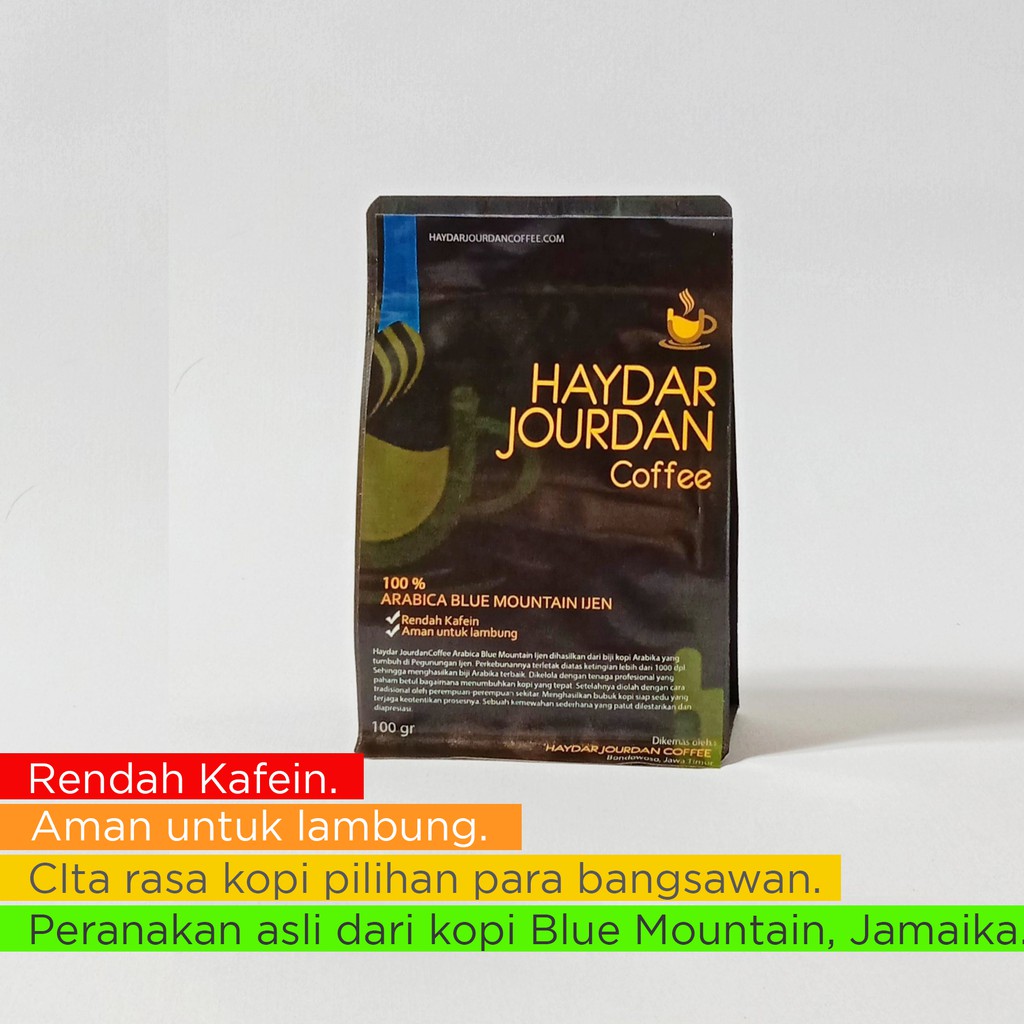 

Kopi Arabika Aman Untuk Lambung Arabica Blue Mountain Ijen Raung Asli Bubuk Grade A 100 gram