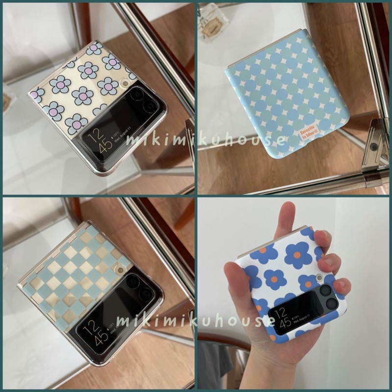FAVORITE BLUE KOREA Z FLIP 3 CASE CASING ZFLIP3 FLIP3 KOREAN COVER STRAP PALETTE OFFICIAL