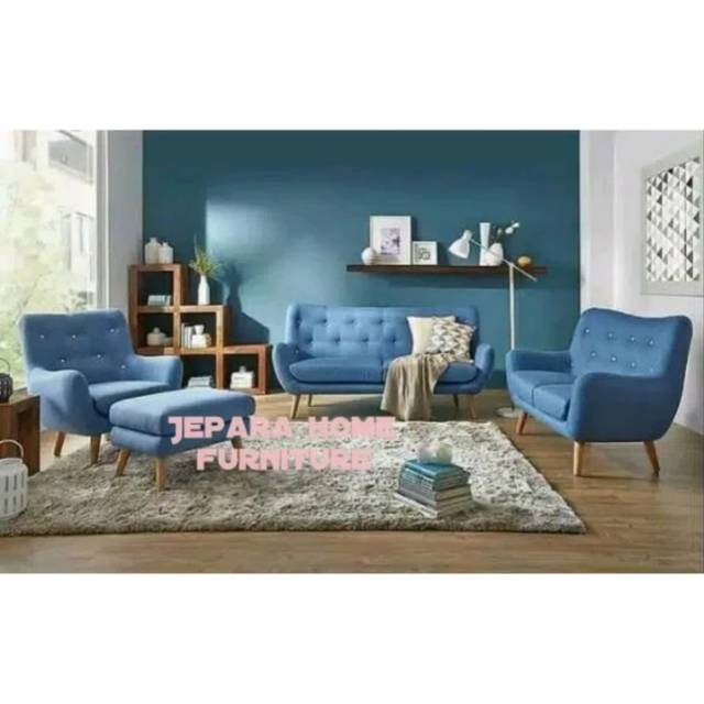 Kursi tamu sofa scandinavian  modern retro