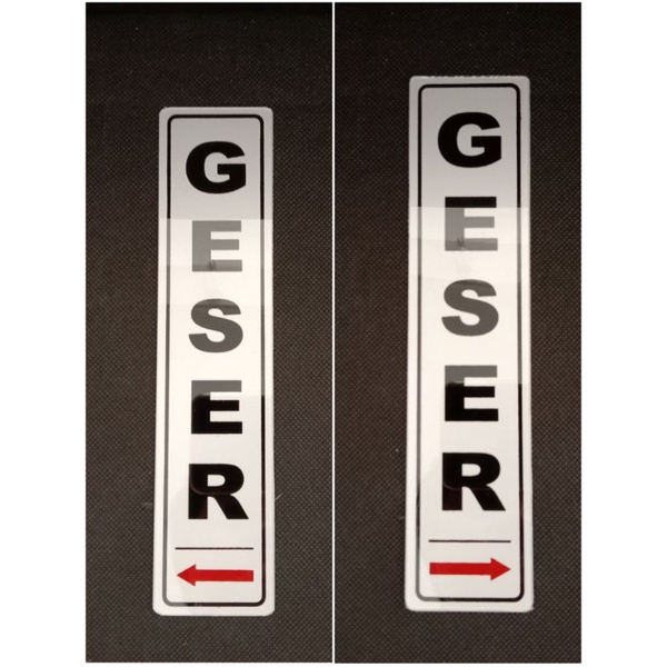 

sign label / sign board Geser kanan Geser kiri ukuran 19.5 cm x 4.5cm