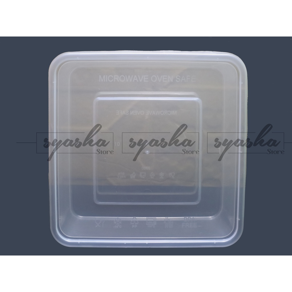 Kotak Makanan Plastik 2000ml Food Tray Salad Buah Makanan Thinwall Baskom Kotak Jajan