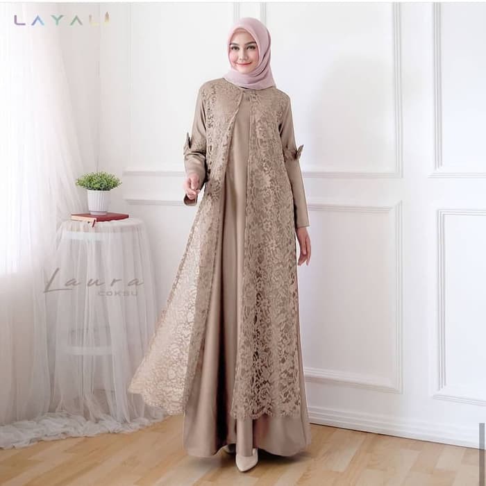 Baju Gamis Dewasa Nibras Nbc 07 Mocca Model Masa Kini Wv494 Syari Wanita Laura Maxi Brukat Termur Shopee Indonesia