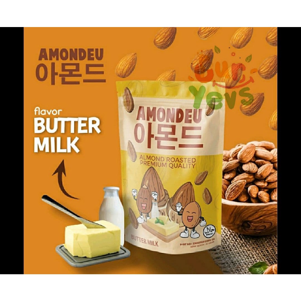 Almom AMONDEU BUTTER MILK Almond Roasted Premium Quality - 100% Pure Almond
