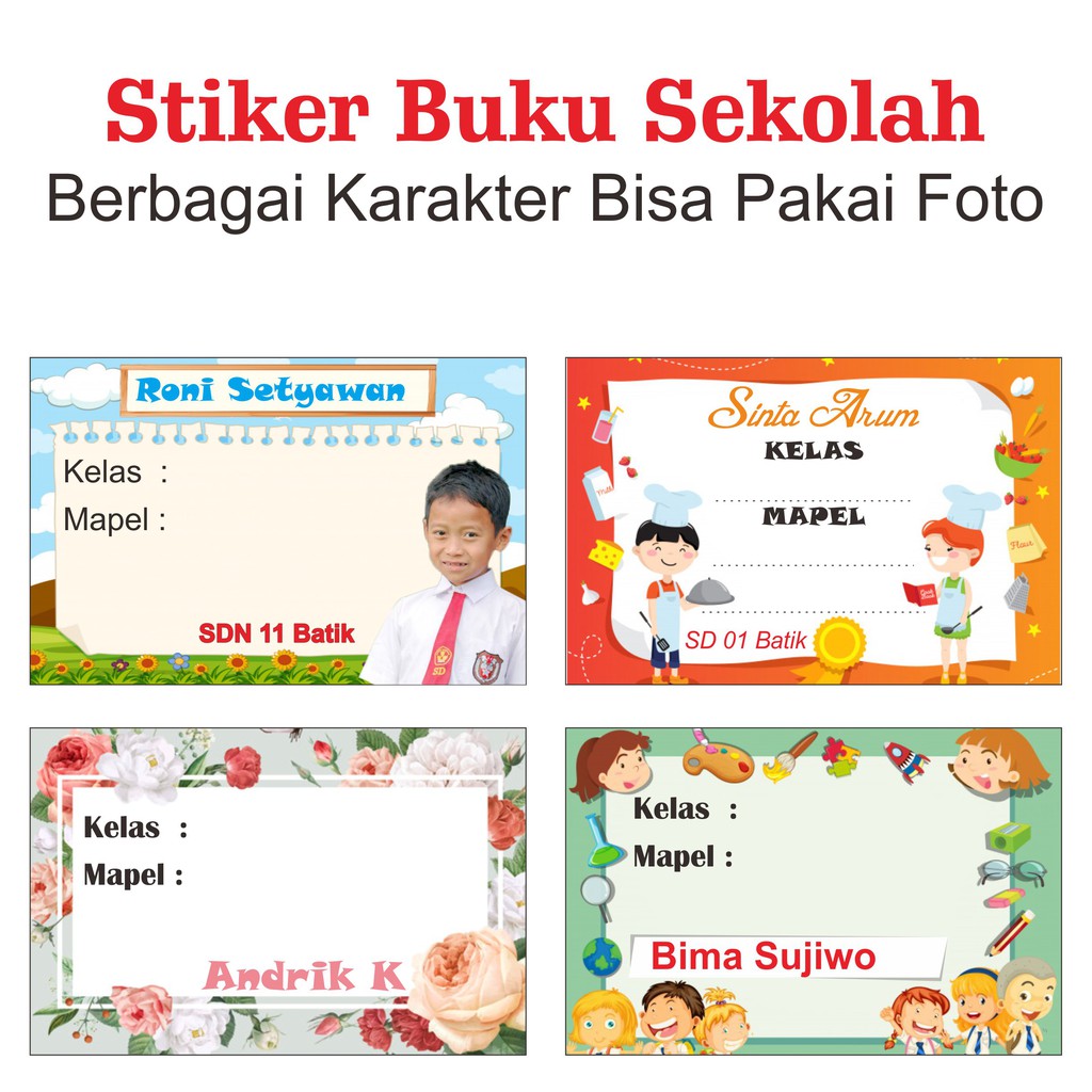 Template Sticker Nama Buku Sekolah Penggerak - IMAGESEE